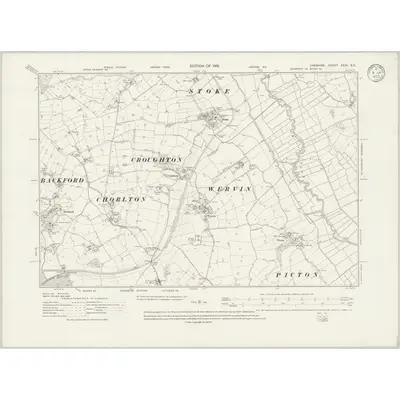 1908 Map of Cheshire XXXI.SE, 1933 Print