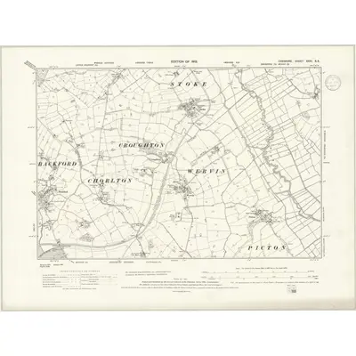 1908 Map of Cheshire XXXI.SE, 1936 Print