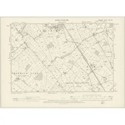1897 Map of Cheshire XXXI.SW, 1899 Print