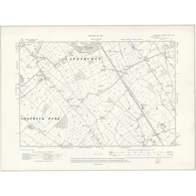 1908 Map of Cheshire XXXI.SW, 1913 Print