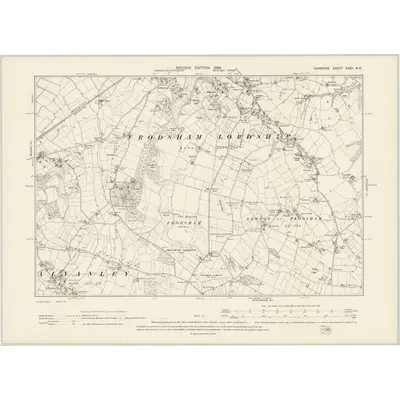 1897 Map of Cheshire XXXII.NE, 1899 Print