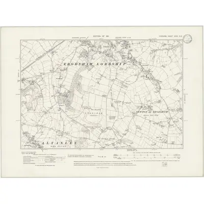 1908 Map of Cheshire XXXII.NE, 1933 Print