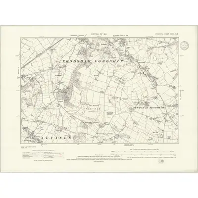 1908 Map of Cheshire XXXII.NE, 1936 Print