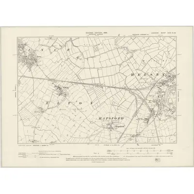 1897 Map of Cheshire XXXII.NW, 1899 Print