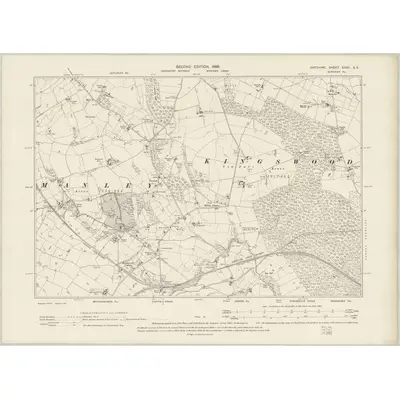 1897 Map of Cheshire XXXII.SE, 1899 Print