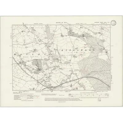 1909 Map of Cheshire XXXII.SE, 1933 Print