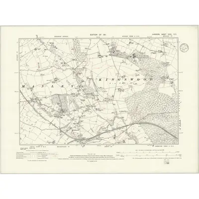 1909 Map of Cheshire XXXII.SE, 1936 Print