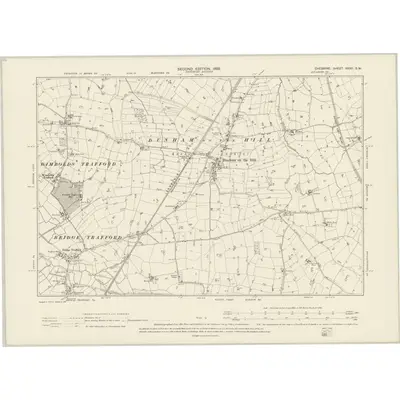 1897 Map of Cheshire XXXII.SW, 1899 Print
