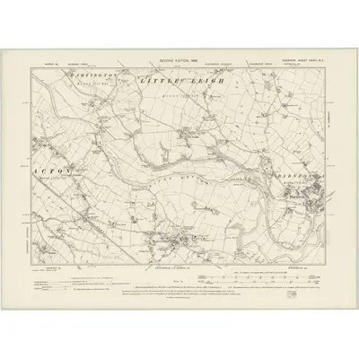 1897 Map of Cheshire XXXIII.NE, 1899 Print