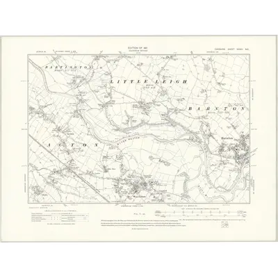 1908 Map of Cheshire XXXIII.NE, 1911 Print