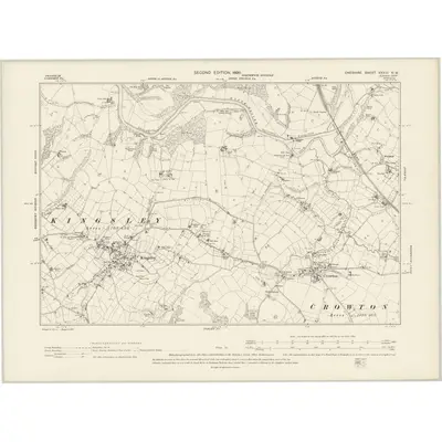 1897 Map of Cheshire XXXIII.NW, 1899 Print