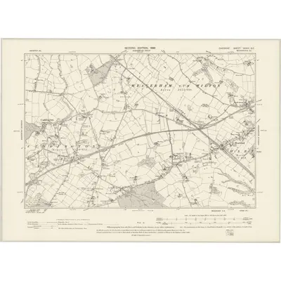 1897 Map of Cheshire XXXIII.SE, 1899 Print