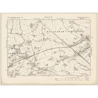 1938 Map of Cheshire XXXIII.SE, 1939 Print
