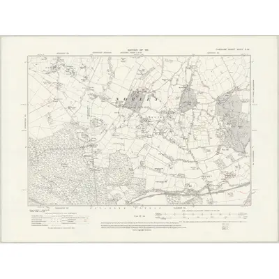 1909 Map of Cheshire XXXIII.SW, 1931 Print