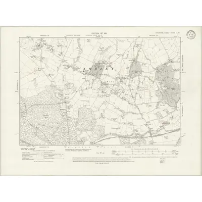1909 Map of Cheshire XXXIII.SW, 1933 Print