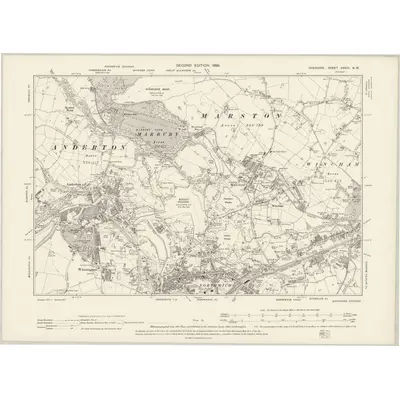 1897 Map of Cheshire XXXIV.NW, 1899 Print