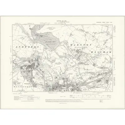 1908 Map of Cheshire XXXIV.NW, 1910 Print