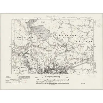 1938 Map of Cheshire XXXIV.NW, 1944 Print
