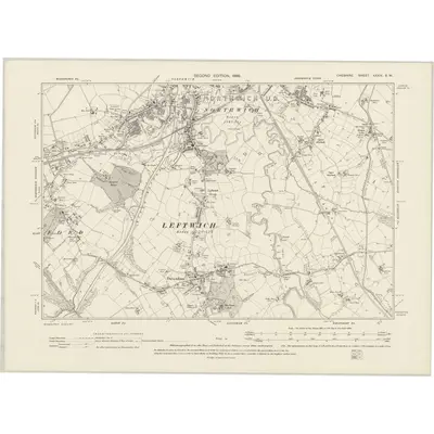 1897 Map of Cheshire XXXIV.SW, 1899 Print