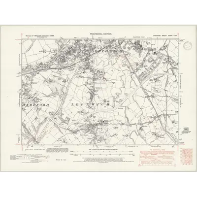 1938 Map of Cheshire XXXIV.SW, 1947 Print
