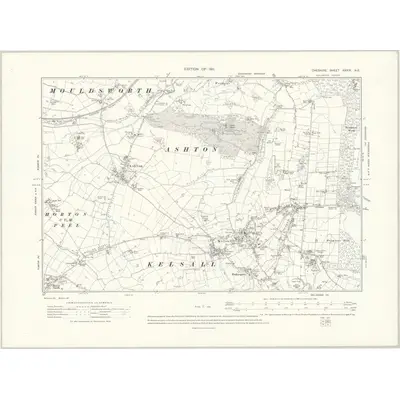 1908 Map of Cheshire XXXIX.NE, 1911 Print