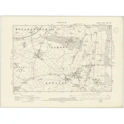 1908 Map of Cheshire XXXIX.NE, 1937 Print
