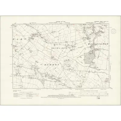 1908 Map of Cheshire XXXIX.SE, 1937 Print