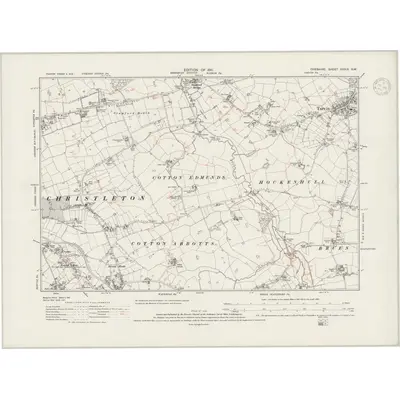 1908 Map of Cheshire XXXIX.SW, 1943 Print