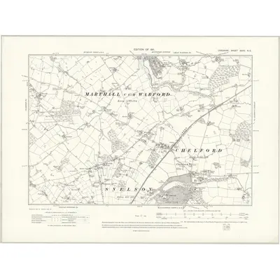 1907 Map of Cheshire XXXV.NE, 1911 Print
