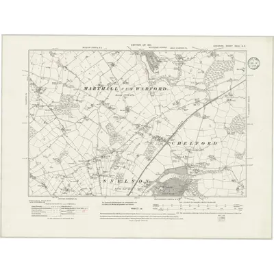 1907 Map of Cheshire XXXV.NE, 1934 Print