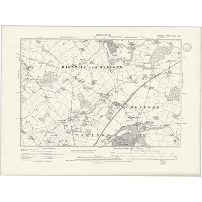 1907 Map of Cheshire XXXV.NE, 1936 Print