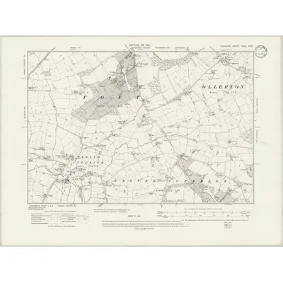 1908 Map of Cheshire XXXV.NW, 1933 Print