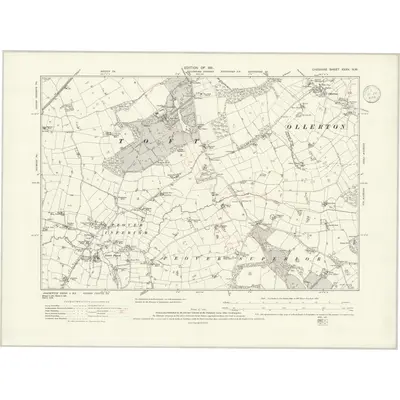 1908 Map of Cheshire XXXV.NW, 1936 Print
