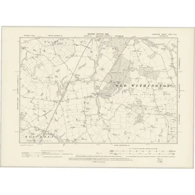 1897 Map of Cheshire XXXV.SE, 1899 Print