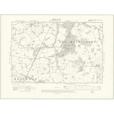 1907 Map of Cheshire XXXV.SE, 1911 Print