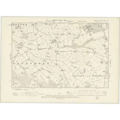 1897 Map of Cheshire XXXV.SW, 1899 Print