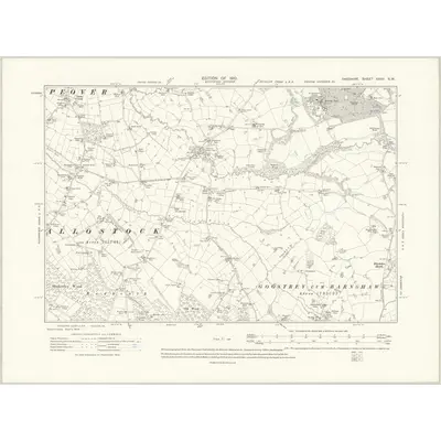 1907 Map of Cheshire XXXV.SW, 1910 Print