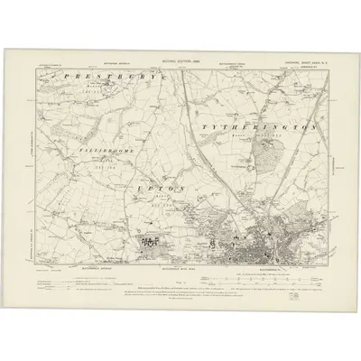 1897 Map of Cheshire XXXVI.NE, 1899 Print