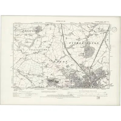 1907 Map of Cheshire XXXVI.NE, 1936 Print