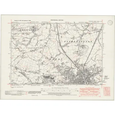 1938 Map of Cheshire XXXVI.NE, 1946 Print