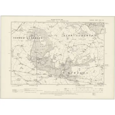 1897 Map of Cheshire XXXVI.NW, 1899 Print