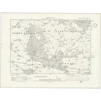 1907 Map of Cheshire XXXVI.NW, 1936 Print