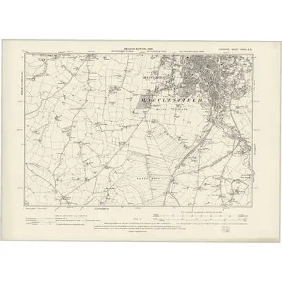 1896 Map of Cheshire XXXVI.SE, 1898 Print