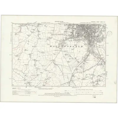 1907 Map of Cheshire XXXVI.SE, 1937 Print