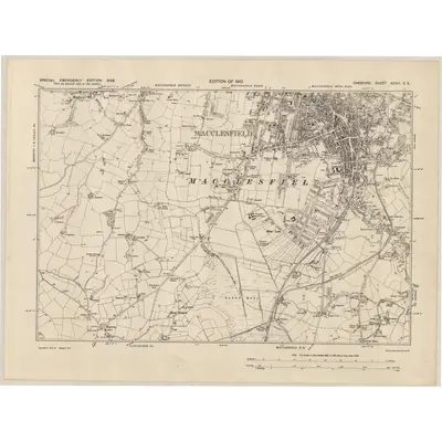 1938 Map of Cheshire XXXVI.SE, 1939 Print