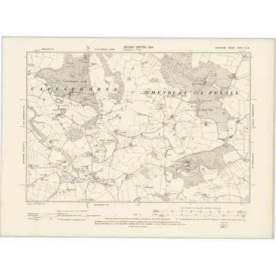 1897 Map of Cheshire XXXVI.SW, 1899 Print