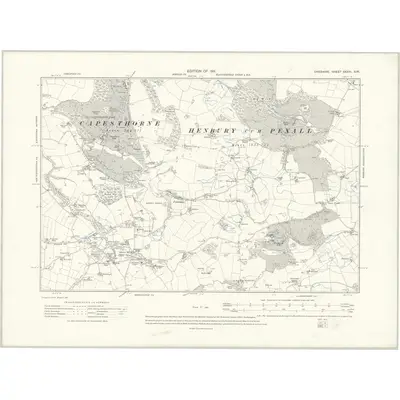 1907 Map of Cheshire XXXVI.SW, 1911 Print