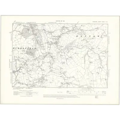 1907 Map of Cheshire XXXVII.NW, 1911 Print