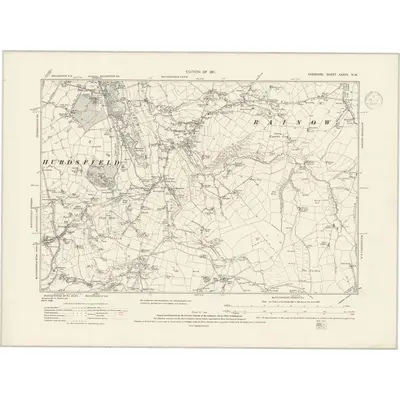 1907 Map of Cheshire XXXVII.NW, 1937 Print