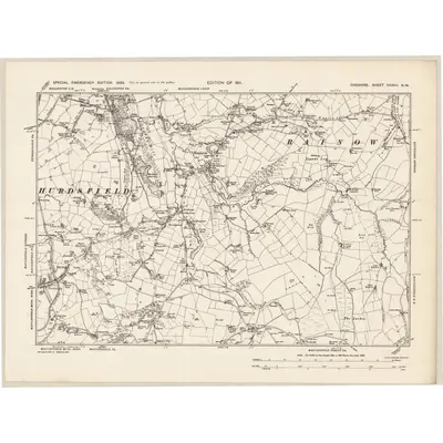 1938 Map of Cheshire XXXVII.NW, 1939 Print